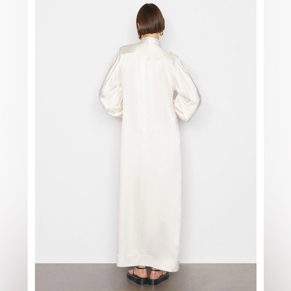 FRAME Silk Kaftan Maxi Dress White - Picture 3 of 12